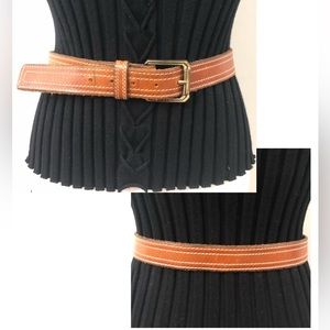 VTG LEVIS Sz 32 British Tan Brown Leather Belt